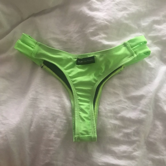 Boutine LA Other - Neon lime green double strap thong bikini bottom M